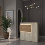 Hanah Home Mesa de Recepción con Iluminación LED Travertino y Nogal